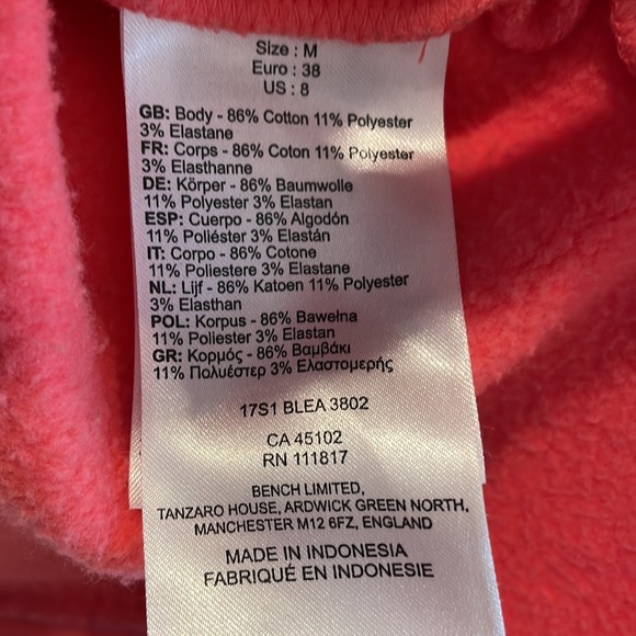 Rare Bench Hoodie. Size M. Colour Pink. - Picture 4 of 5